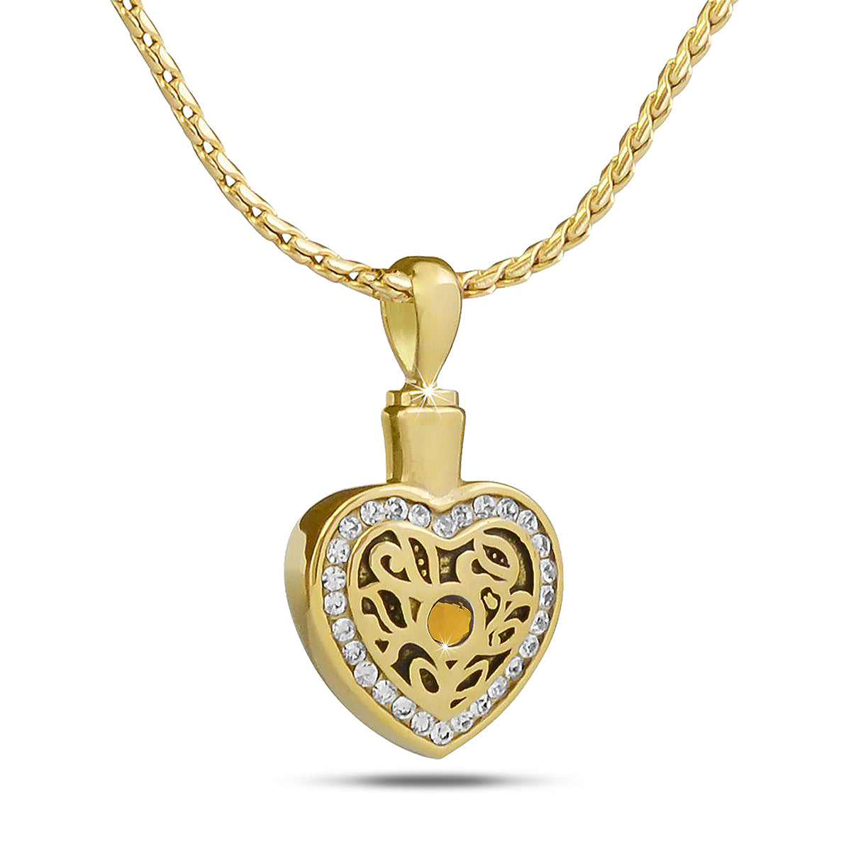 April w/ Zirconia Gold Steel keepsake